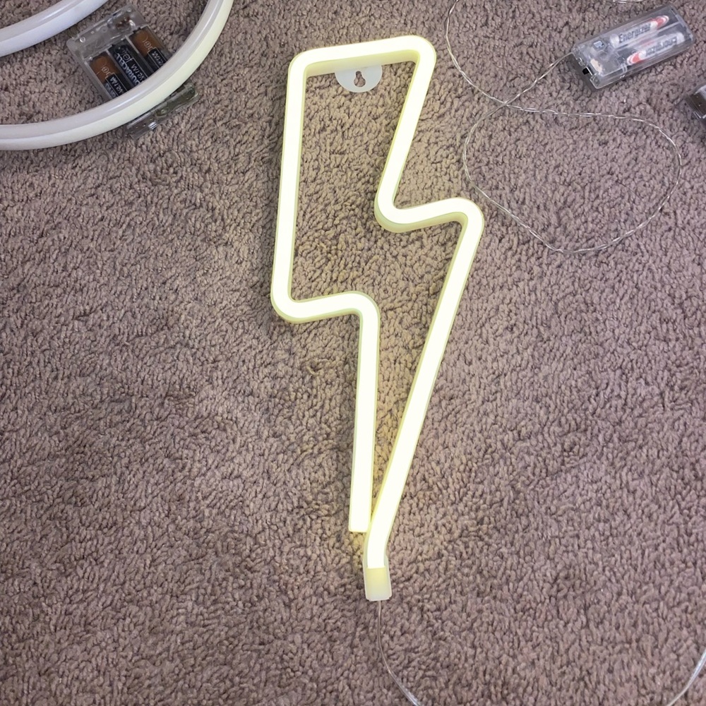 Lightning bolt neon light